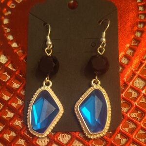Lia Sophia Blue and Black Gemstone Earrings